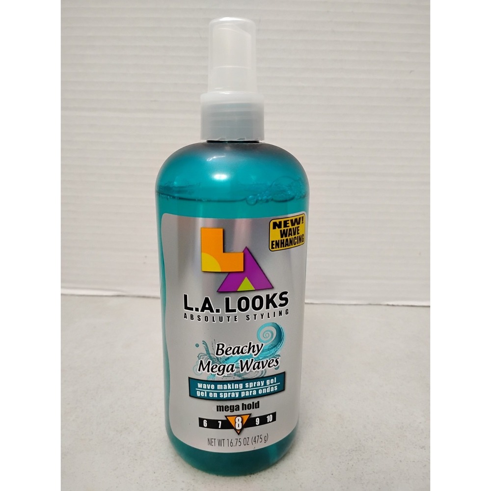 L.A. Looks BEACHY MEGA WAVES Mega Hold 8 Hair Spray Gel 16.75oz DISCONTINUED NEW